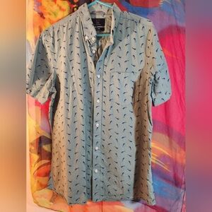 Blue Patterned Men's Shirt Seahorse